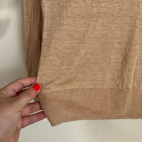 Theory Adrianna Linen Blend V-neck Fine Knit Sweater - Picture 6 of 15